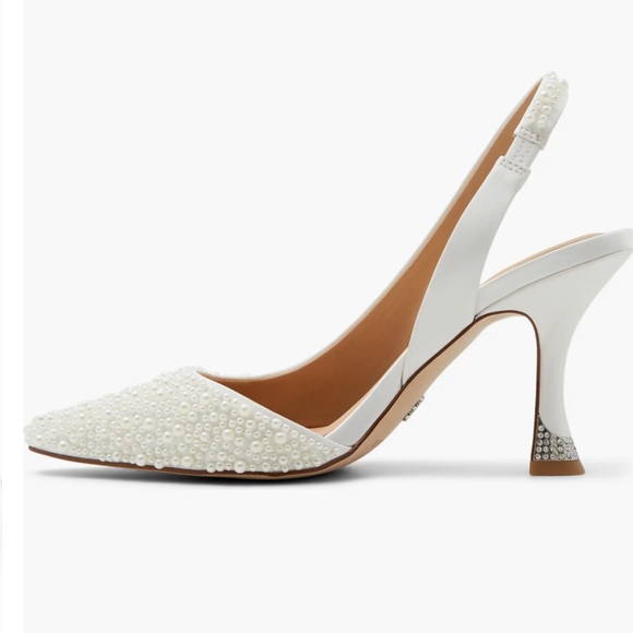 Ted Baker Ari Imitation Pearl Slingback Half D'Orsay Pointed Toe Pump Bridal - Picture 8 of 12